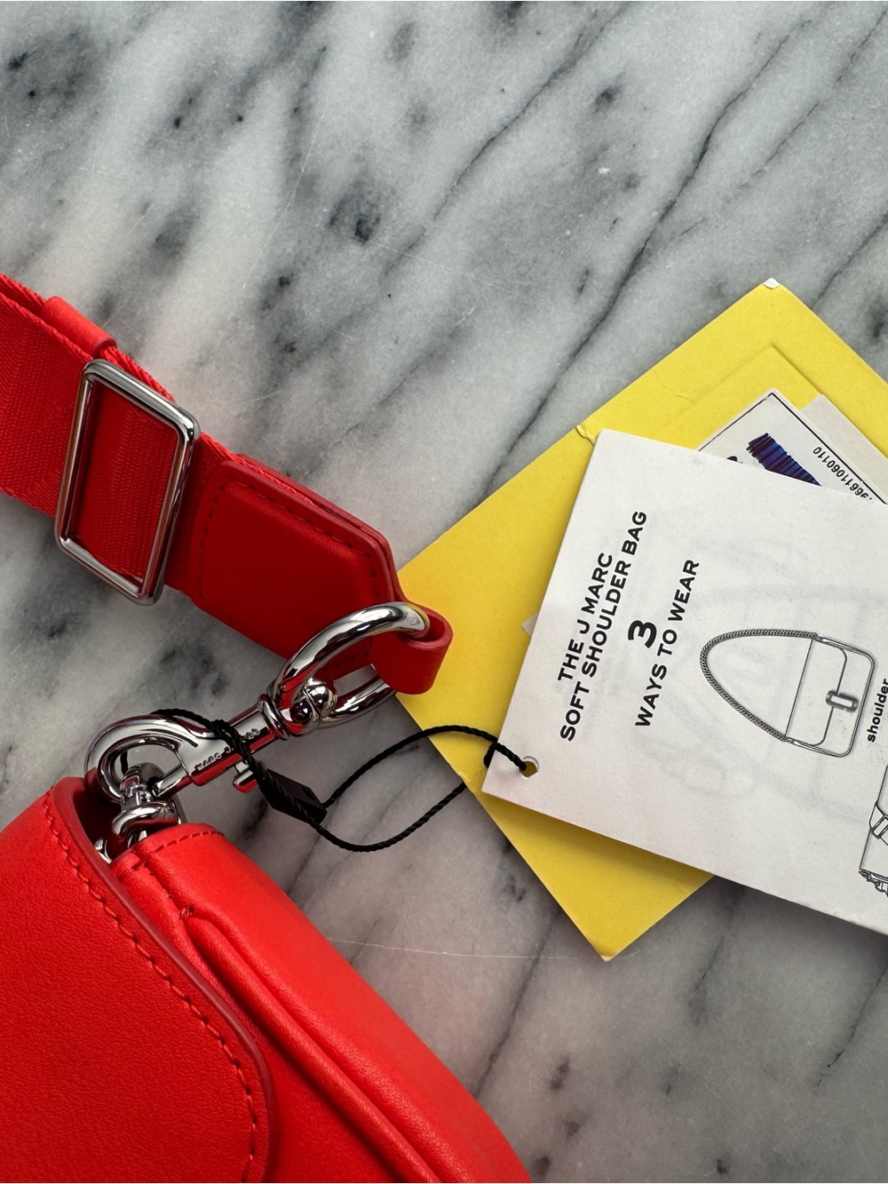 NWT- Marc Jacobs Small Crossbody Bag in Electric Orange with Logo Strap - Picture 8 of 13
